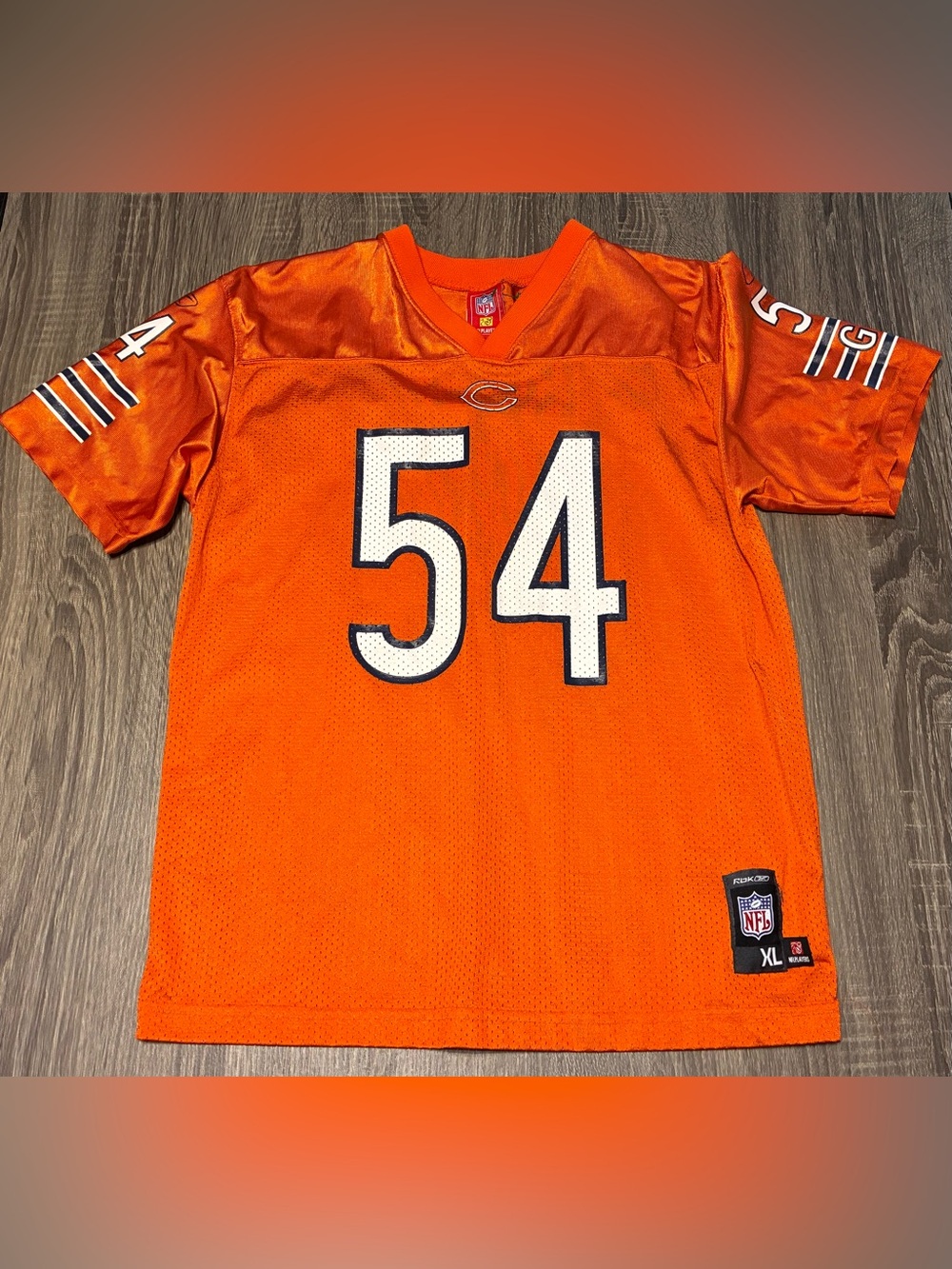 Youth Chicago Bears Brian Urlacher Jersey #54 NFL Reebok Sz XL Football Orange